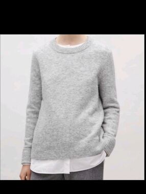 Cos,Gray Crewneck Women's Sweater -alpaca,Wool Blend